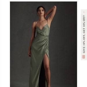 BDHLN Freya Satin Chareuse Dress